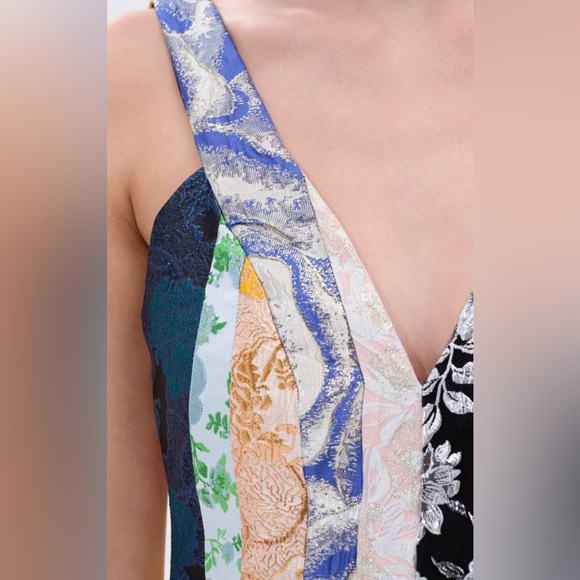 NWT Akira tie detail accent Multicolor Striped V-Neck mini Dress - Picture 6 of 6